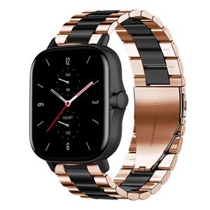Strap-it Amazfit GTS 2 stalen band (roségoud/zwart)