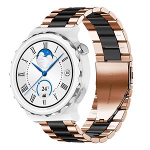 Strap-it Huawei Watch GT 3 Pro 43mm stalen band (roségoud/zwart)