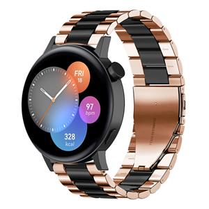 Strap-it Huawei Watch GT 3 42mm stalen band (roségoud/zwart)
