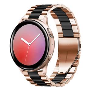 Strap-it Samsung Galaxy Watch Active stalen band (roségoud/zwart)