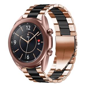 Strap-it Samsung Galaxy Watch 3 41mm stalen band (roségoud/zwart)