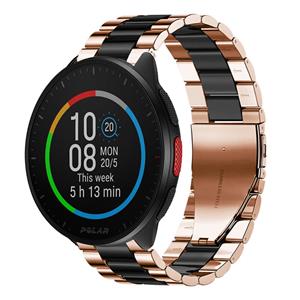 Strap-it Polar Pacer stalen band (roségoud/zwart)
