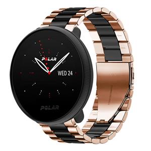 Strap-it Polar Ignite 2 stalen band (roségoud/zwart)