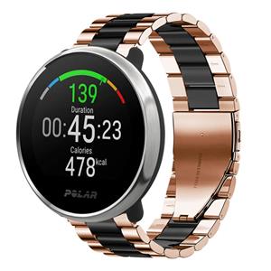 Strap-it Polar Ignite stalen band (roségoud/zwart)