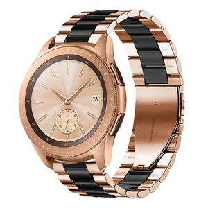Strap-it Samsung Galaxy Watch 42mm stalen band (roségoud/zwart)