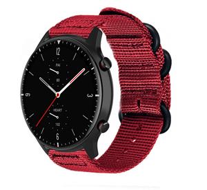 Strap-it Amazfit GTR 2 nylon gesp band (rood)