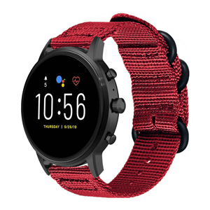 Strap-it Fossil Gen 5 nylon gesp band (rood)