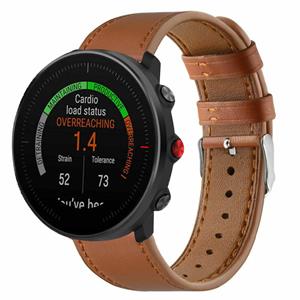 Strap-it Polar Vantage M leren bandje (strak bruin)