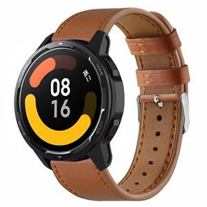 Strap-it Xiaomi Watch S1 leren bandje (strak bruin)