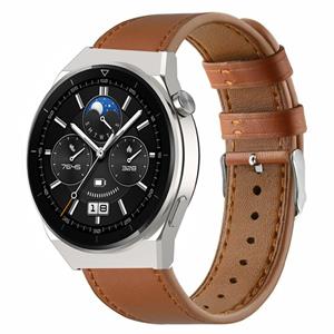 Strap-it Huawei Watch GT 3 Pro 46mm leren bandje (strak bruin)