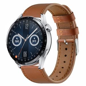 Strap-it Huawei Watch GT 3 46mm leren bandje (strak bruin)