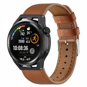 Strap-it Huawei Watch GT Runner leren bandje (strak bruin)