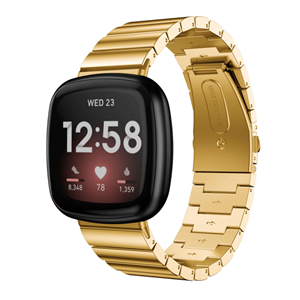 Strap-it Fitbit Versa 3 metalen bandje (goud)