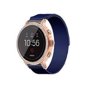Strap-it Fossil Gen 5e 42mm Milanese band blauw