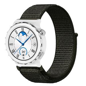 Strap-it Huawei Watch GT 3 Pro 43mm nylon band (donkergroen)