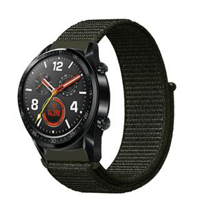 Strap-it Huawei Watch GT nylon band (Donkergroen)