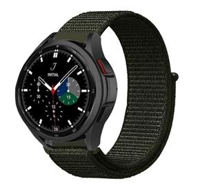 Strap-it Samsung Galaxy Watch 4 Classic 42mm nylon band (donkergroen)