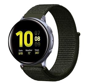 Strap-it Samsung Galaxy Watch Active nylon band (donkergroen)