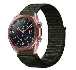 Strap-it Samsung Galaxy Watch 3 - 41mm nylon bandje (donkergroen)