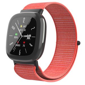 Strap-it Fitbit Sense 2 nylon bandje (oranje)