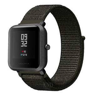 Strap-it Xiaomi Amazfit Bip nylon band (donkergroen)