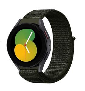 Strap-it Samsung Galaxy Watch 5 - 40mm nylon band (donkergroen)
