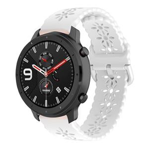 Strap-it Amazfit GTR 42mm siliconen bandje met patroon (wit)