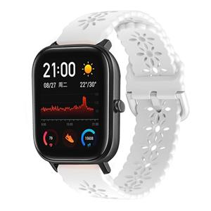 Strap-it Xiaomi Amazfit GTS siliconen bandje met patroon (wit)