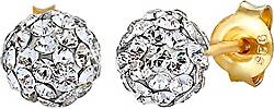Elli Dames Oorsteker Bol Elegant met Kristallen in 925 Sterling Zilver