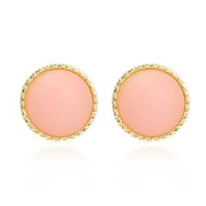 LGT JWLS Ronde Oorbellen Dames Goudkleurig met Roze Steen