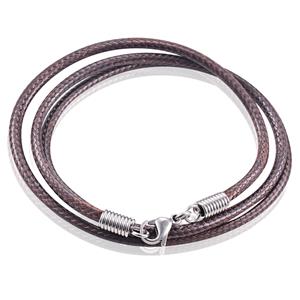 LGT JWLS LGT Jewels waxkoord ketting Donkerbruin - 2.5mm-55cm