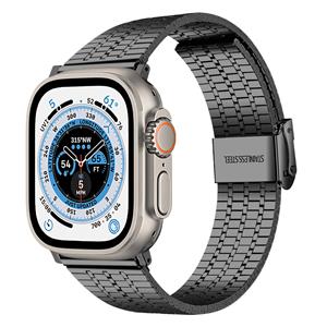 Strap-it Apple Watch Ultra roestvrij stalen band (zwart)