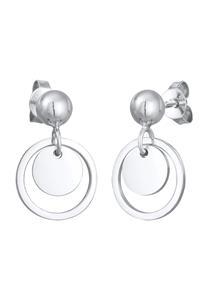 Elli Dames oor hanger Plaatje Rond Geo Trend in 925 sterling zilver