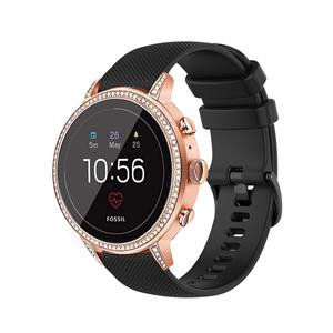 Strap-it Fossil Gen 5e - 42mm siliconen bandje (zwart)