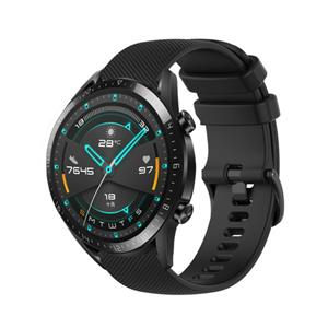 Strap-it Huawei watch GT Luxe Siliconen bandje (zwart)