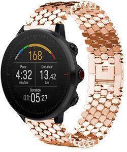 Strap-it Polar Vantage M stalen vis band (rosé goud)