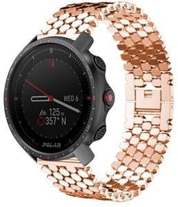 Strap-it Polar Grit X Pro stalen vis band (rosé goud)