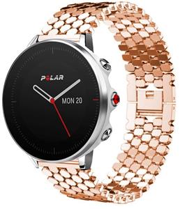 Strap-it Polar Grit X stalen vis band (rosé goud)