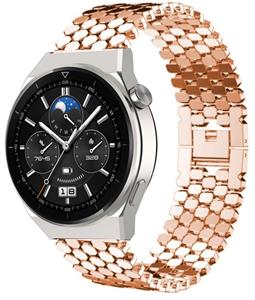 Strap-it Huawei Watch GT 3 Pro 46mm stalen vis band (rosé goud)