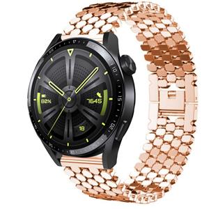 Strap-it Huawei Watch GT 3  46mm stalen vis band (rosé goud)
