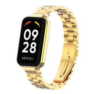 Strap-it Xiaomi Redmi Smart Band 2 stalen band (goud)