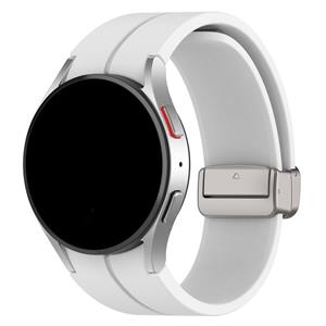 Strap-it Samsung Galaxy Watch 4 44mm magnetische sport band (wit)