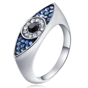 LGT JWLS Dames Ring Boze Oog Zilverkleurig van Edelstaal met Zirkonia-18mm