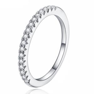 LGT JWLS Dames Ring Verzilverd Edelstaal Zilverkleurig met Zirkonia-19mm