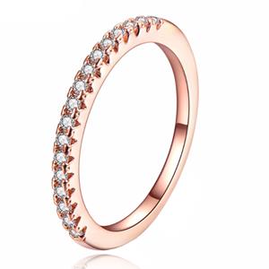 LGT JWLS Dames Ring Verguld Edelstaal Rose Kleurig met Zirkonia-17mm