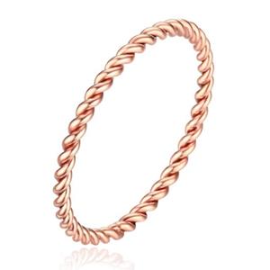Cilla Jewels Gedraaide Elegante Dames Ring Edelstaal Verguld Rose kleurig-15mm