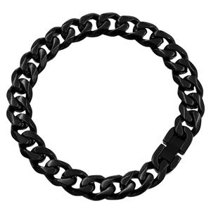 LGT JWLS Heren armband Edelstaal Link chain Black 10mm