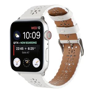Strap-it Apple Watch leren bandje patroon (wit)