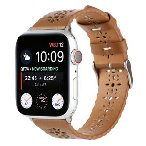 Strap-it Apple Watch leren bandje patroon (bruin)