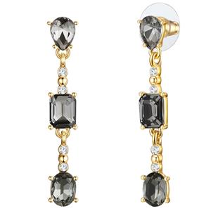 Lulu & Jane, Ohrhänger Gelbgold Glas Schwarz Weiß in gold, Schmuck für Damen